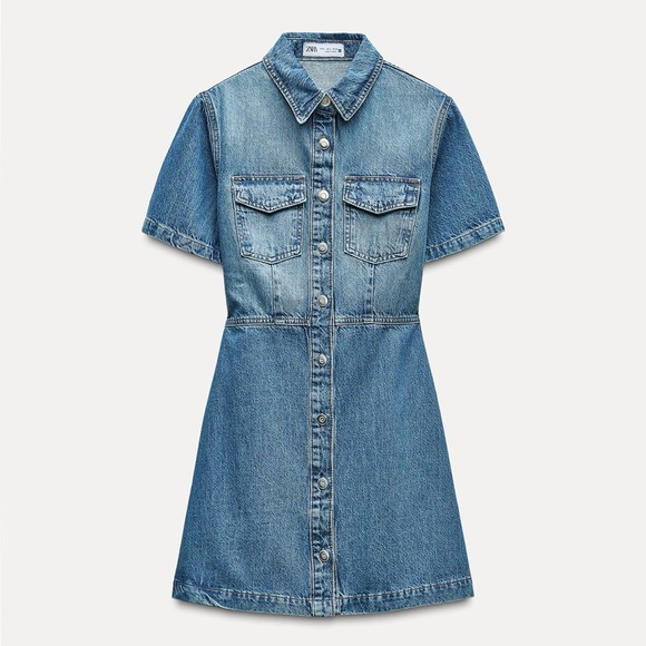 Zara Dresses & Skirts - ZARA Denim Mini Dress - Size XS - NWT
